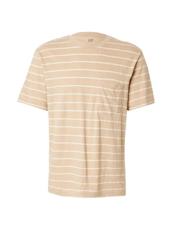 GAP T-Shirt khaki/weiß