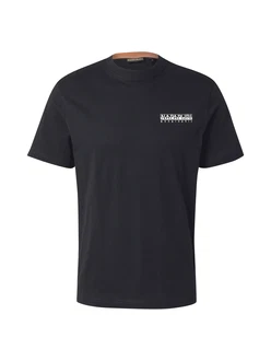 NAPAPIJRI T-Shirt 'S-SOVANA' Schwarz/Dunkelgrau/Dunkelblau/Schwarz/Dunkelgrau/Dunkelblau/Schwarz/Dunkelgrau/Dunkelblau/Schwarz/Dunkelgrau/Dunkelblau/Schwarz/Dunkelgrau/Dunkelblau/Schwarz/Dunkelgrau/Dunkelblau/Schwarz/Dunkelgrau/Dunkelblau/Schwarz/Dunkelgrau/Dunkelblau