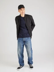 JACK & JONES Sweatshirt JJBEAU dunkelblau/weiß