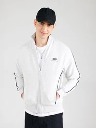 ALPHA INDUSTRIES Sweatjacke hellgrau/schwarz