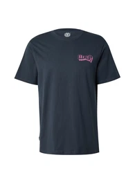 T-Shirt 'WIND WATER FIRE EARTH' navy / orchidee