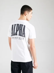 ALPHA INDUSTRIES T-Shirt 'Coach' dunkelgrau/weiß