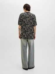 JACK & JONES Hemd JJEJEFF TROPICAL beige/grau/schwarz