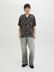 JACK & JONES Hemd JJEJEFF TROPICAL beige/grau/schwarz