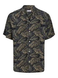 JACK & JONES Hemd JJEJEFF TROPICAL beige/grau/schwarz