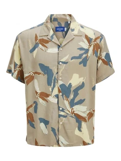 JACK & JONES Hemd beige/blau/braun/taupe