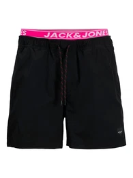 Badeshorts 'JPSTMAUI' neonpink / schwarz / offwhite