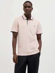 Jack & Jones Poloshirt JJEPAULOS POLO SS NOOS marineblau/rosa/weiß