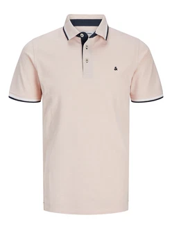 Jack & Jones Poloshirt JJEPAULOS POLO SS NOOS marineblau/rosa/weiß Jack & Jones Poloshirt JJEPAULOS POLO SS NOOS marineblau/rosa/weiß