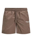 JACK & JONES Badeshorts JPSTNAXOS braun/weiß