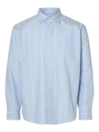 Hemd 'SLHBen' hellblau / zitrone / wei