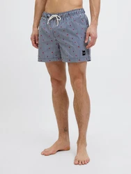 JACK & JONES Badeshorts 'JPSTMAUI' marineblau/rot/weiß