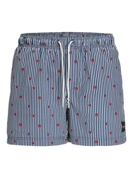 JACK & JONES Badeshorts 'JPSTMAUI' marineblau/rot/weiß