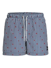 Badeshorts 'JPSTMaui' navy / rot / wei