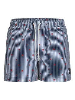 JACK & JONES Badeshorts 'JPSTMAUI' marineblau/rot/weiß
