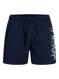 JACK & JONES Badeshorts JPSTMAUI marine/weiß