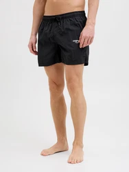JACK & JONES Badeshorts JPSTNAXOS schwarz / offwhite