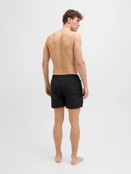 JACK & JONES Badeshorts JPSTNAXOS schwarz / offwhite