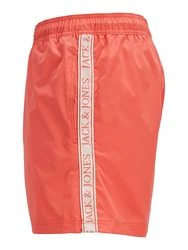 JACK & JONES Badeshorts 'JPSTMaui' koralle/weiß