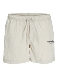 JACK & JONES Badeshorts JPSTNAXOS beige/schwarz