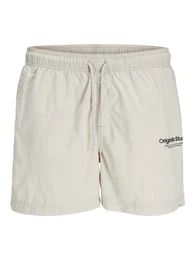 Badeshorts 'JPSTNaxos' hellgrau / schwarz