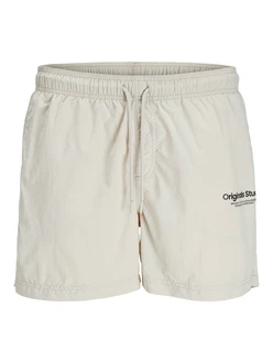 JACK & JONES Badeshorts JPSTNAXOS beige/schwarz