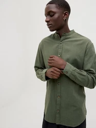 Jack & Jones Langarmhemd JJESUMMER BAND SHIRT LS SN dunkelgrün