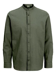 Jack & Jones Langarmhemd JJESUMMER BAND SHIRT LS SN dunkelgrün