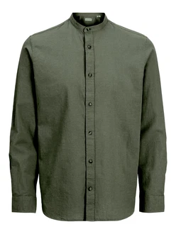 Jack & Jones Langarmhemd JJESUMMER BAND SHIRT LS SN dunkelgrün