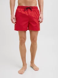 JACK & JONES Badeshorts 'JPSTMAUI' rot / schwarz / weiß