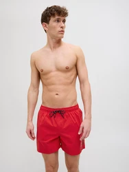 JACK & JONES Badeshorts 'JPSTMAUI' rot / schwarz / weiß