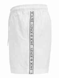 JACK & JONES Badeshorts 'JPSTMaui' hellgrau/schwarz/weiß
