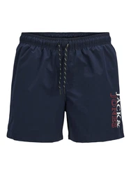 JACK & JONES Badeshorts 'JPSTMAUI' marineblau/rot/weiß