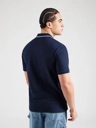 JACK & JONES Poloshirt JJEAUSTIN nachtblau/weiß