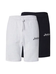 Shorts 'JPSTGORDON' hellgrau / schwarz / wei