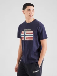 NAPAPIJRI T-Shirt S-LARI marineblau/cranberry/weiß