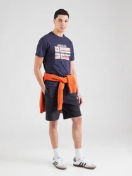NAPAPIJRI T-Shirt S-LARI marineblau/cranberry/weiß