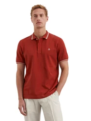 Marc O'Polo Poloshirt dunkelrot/weiß
