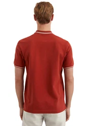 Marc O'Polo Poloshirt dunkelrot/weiß