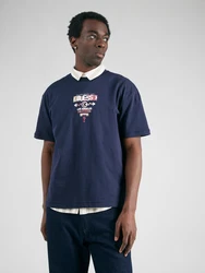 GUESS T-Shirt 'ABSTRACT' beige/navy/rubinrot/weiß