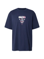 GUESS T-Shirt 'ABSTRACT' beige/navy/rubinrot/weiß