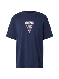 T-Shirt beige / navy / rubinrot / wei