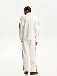 Bershka Hose dunkelgrün/offwhite