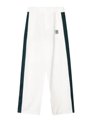 Bershka Hose dunkelgrün/offwhite