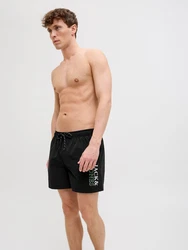 JACK & JONES Badeshorts 'JPSTMAUI' grün/schwarz/weiß