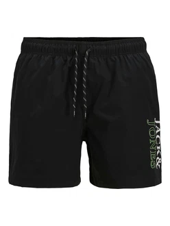 JACK & JONES Badeshorts 'JPSTMAUI' grün/schwarz/weiß