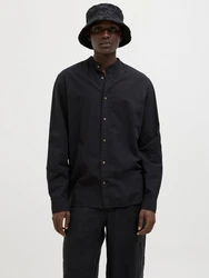 Jack & Jones Langarmhemd JJESUMMER BAND SHIRT LS SN schwarz
