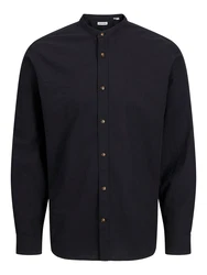 Jack & Jones Langarmhemd JJESUMMER BAND SHIRT LS SN schwarz
