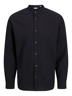 Jack & Jones Langarmhemd JJESUMMER BAND SHIRT LS SN schwarz