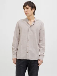Jack & Jones Langarmhemd JJESUMMER BAND SHIRT LS SN ecru